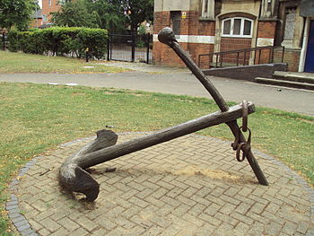 Anchor in the grounds of the closed Welholme M...