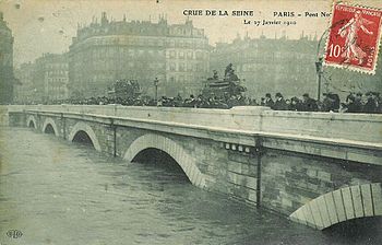 Français : Crue de la Seine à Paris en 1910.
